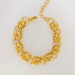 Bold Gold-Plated Stainless Steel Link Bracelet – Chic & Durable