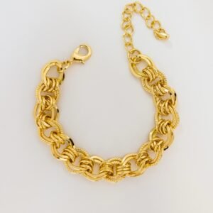 Bold Gold-Plated Stainless Steel Link Bracelet – Chic & Durable