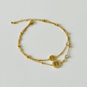Stainless Gold-Plated Double Layer Anklet